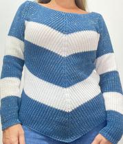 Tricot bicolor com detalhe triangular Tricot bicolor com detalhe triangular