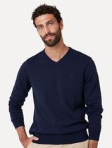 Tricot Dudalina Masculino Decote V Básico Azul Marinho
