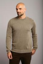 Tricot Gola Careca Básico Liso - Khaki