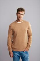 Tricot Gola Careca Básico Liso - Laranja Damasco