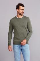 Tricot Gola Careca Básico Liso - Verde