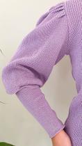 Tricot Manga Canelada - Cor Lavanda