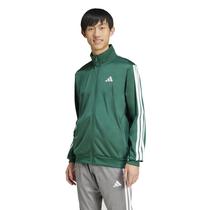 Tricot Track Top Adidas de 3 listras para homens, verde universitário