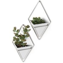 Trigg - Conjunto com 2 Vasinhos de Parede BRANCO/NIQUEL UMBRA Trigg - Conjunto com 2 Vasinhos de Parede BRANCO/NIQUEL UMBRA