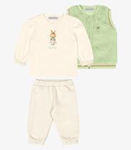 Trijunto Blusa Com Calça e Colete Trick Nick Verde