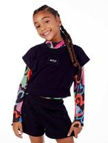 Trijunto Blusa com Cropped e Short em Moletom Mylu