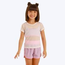 Trijunto Blusa com Top e Shorts Microfibra Infantil Feminino Poah Noah 54600