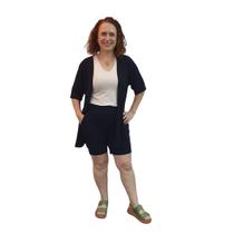 Trijunto Feminino Regata Shorts Kimono Conjunto Estiloso Trijunto Feminino Regata Shorts Kimono Conjunto Estiloso