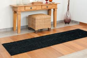 Trilho 50 por 1,80 tapete pelo macio quarto sala hotel 100% antiderrapante boutique loja comércio-preto-oasis