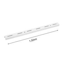 Trilho Cremalheira De Aço Branco P/ Prateleira 1,5mt Fico