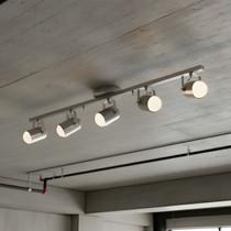 Trilho De 01 Metro Com 05 Spots Bivolt 110v 220v para lâmpadas padrão E27 alumínio escovado Ideal para Sala Quarto escritório Alumínio Escovado Inox
