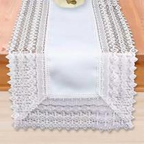 Trilho de Mesa Bordado Lyon Branco 0,40 x 1,40m Argivai Trilho de Mesa Bordado Lyon Branco 0,40 x 1,40m Argivai