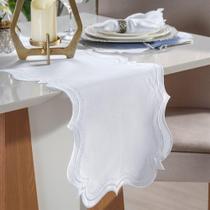 Trilho De Mesa Bordare Bordado 40x150cm Branco Trilho De Mesa Bordare Bordado 40x150cm Branco