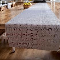 Trilho De Mesa Branco 8 Lugares Rendado Largura 2,20x0,50mts