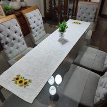 Trilho de Mesa de Linho com Estampa em Girassol 40x170
