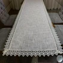 Trilho de Mesa Decorativo Luxo de Linho 40x170