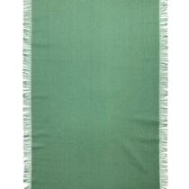 Trilho de Mesa Linho Verde Folha Franja 160 x 45 cm