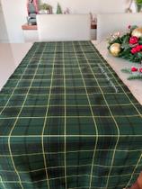 Trilho de mesa Natal xadrez verde e dourado
