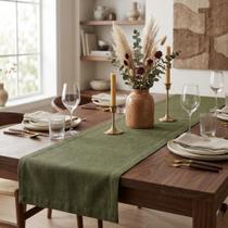 Trilho De Mesa Posta Linho Verde Musgo Decoração Luxo 4 6 8 Lugares Trilho De Mesa Posta Linho Verde Musgo Decoração Luxo 4 6 8 Lugares