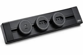 Trilho De Tomada 40cm Padrão Brasileiro Usb Usbc Deslizante
