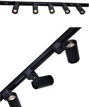 Trilho Eletrificado 1 Metro Preto Com 4 Spots Led 7W 3000K