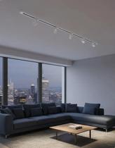 Trilho Eletrificado 1,5m + 5 Spots 20w Led Minimalista Biv Estrutura Branco