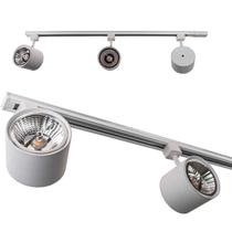 Trilho Eletrificado 1m + 3 Spot Branco + 3 LED Ar111 Branco Quente ST2305 Trilho Eletrificado 1m + 3 Spot Branco + 3 LED Ar111 Branco Quente ST2305