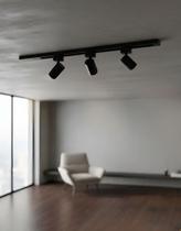 Trilho Eletrificado 1m + 3 Spots 7w Led Minimalista Bivolt