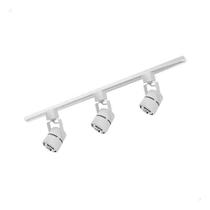 Trilho Eletrificado 1m + 3 Spots Ar70 Bivolt S/ Lâmpada Branco 127/220v
