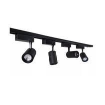 Trilho Eletrificado 1m + 4 Spot Led 7w 6000k Bivolt Preto
