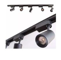 Trilho Eletrificado 1m + 5 Spot Led 7w 6000k Bivolt Preto