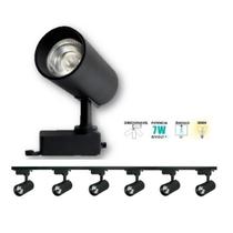 Trilho Eletrificado 2 Metros Preto Com 6 Spots Led 7W 3000K