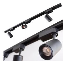 Trilho Eletrificado 3m + 3 Spot Led 10w 3000k Bivolt Preto