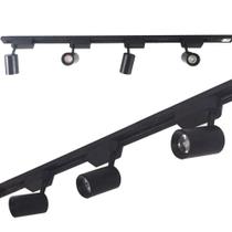 Trilho Eletrificado 3m + 8 Spot Led 7w 3000k Bivolt Preto Trilho Eletrificado 3m + 8 Spot Led 7w 3000k Bivolt Preto