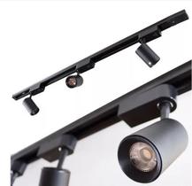 Trilho Eletrificado 60cm + 3 Spot Led 7w 3000k Bivolt Preto