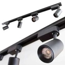 Trilho Eletrificado Branco ou Preto + 5 spot 7w Branco Quente