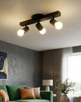 Trilho Eletrificado Lâmpada E27 Led Direcionável 3 Spot Sobrepor Articulado Conector Canopla Tampa Cega Tapa Buraco