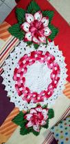 Trilho Mesa Crochê Flores 100% artesanal