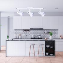 Trilho Spot Lustre Alumínio 3 Lâmpadas Direcionáveis Casa Cozinha Salão Teto Led - Jorge Iluminação