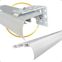 Trilho Suiço Max Duplo C/ Bandô Cortina Wave Parede Deslizante Rodízio Kit 1,0/1,10/1,20/1,50/2,0m