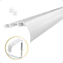 Trilho Suiço Max Duplo C/ Bandô Cortina Wave Teto Deslizante Rodízio Kit 1,0/1,10/1,20/1,50/2,0m