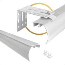 Trilho Suiço Max Simples Com Bandô Cortina Wave Parede Deslizante Rodízio Kit 1,0 . 1,10 . 1,20 . 1,50 . 2,0m Trilho Suiço Max Simples Com Bandô Cortina Wave Parede Deslizante Rodízio Kit 1,0 . 1,10 . 1,20 . 1,50 . 2,0m