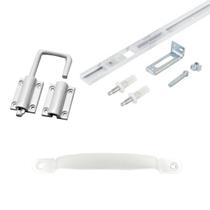 Trilho, Trinco E Puxador P/ Porta Camarão Branco - 3pçs
