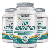 Trimagnesio Taurato, Malato e Bisglinato Kit 3x Tri Magnésio 60 Cápsulas Cada Flora Nativa