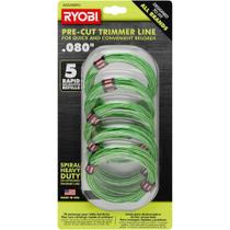 Trimmer Line RYOBI Pre-Cut Spiral de 0,080 polegadas x 4,9 m (pacote com 5) Trimmer Line RYOBI Pre-Cut Spiral de 0,080 polegadas x 4,9 m (pacote com 5)