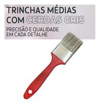 Trincha Media Cerdas Gris Roma 2 Polegadas - Pincel duas Polegadas
