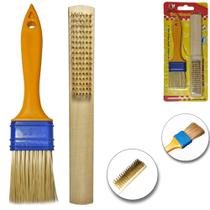 Trincha para pintura cabo plastico boutique suit amarelo 1,5'' 35mm com escova aco cabo madeira