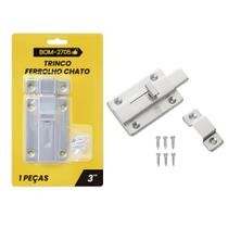 Trinco Ferrolho Chato 65mm Aço Inoxidável para Portas e Armários BOM2705