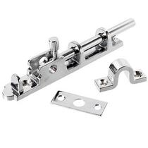 Trinco ferrolho para porta ou janela união mundial 12 cm cromado