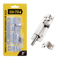 Trinco Ferrolho Redondo 70mm x 35mm Aço Inoxidável, Durável e Resistente BOM2706